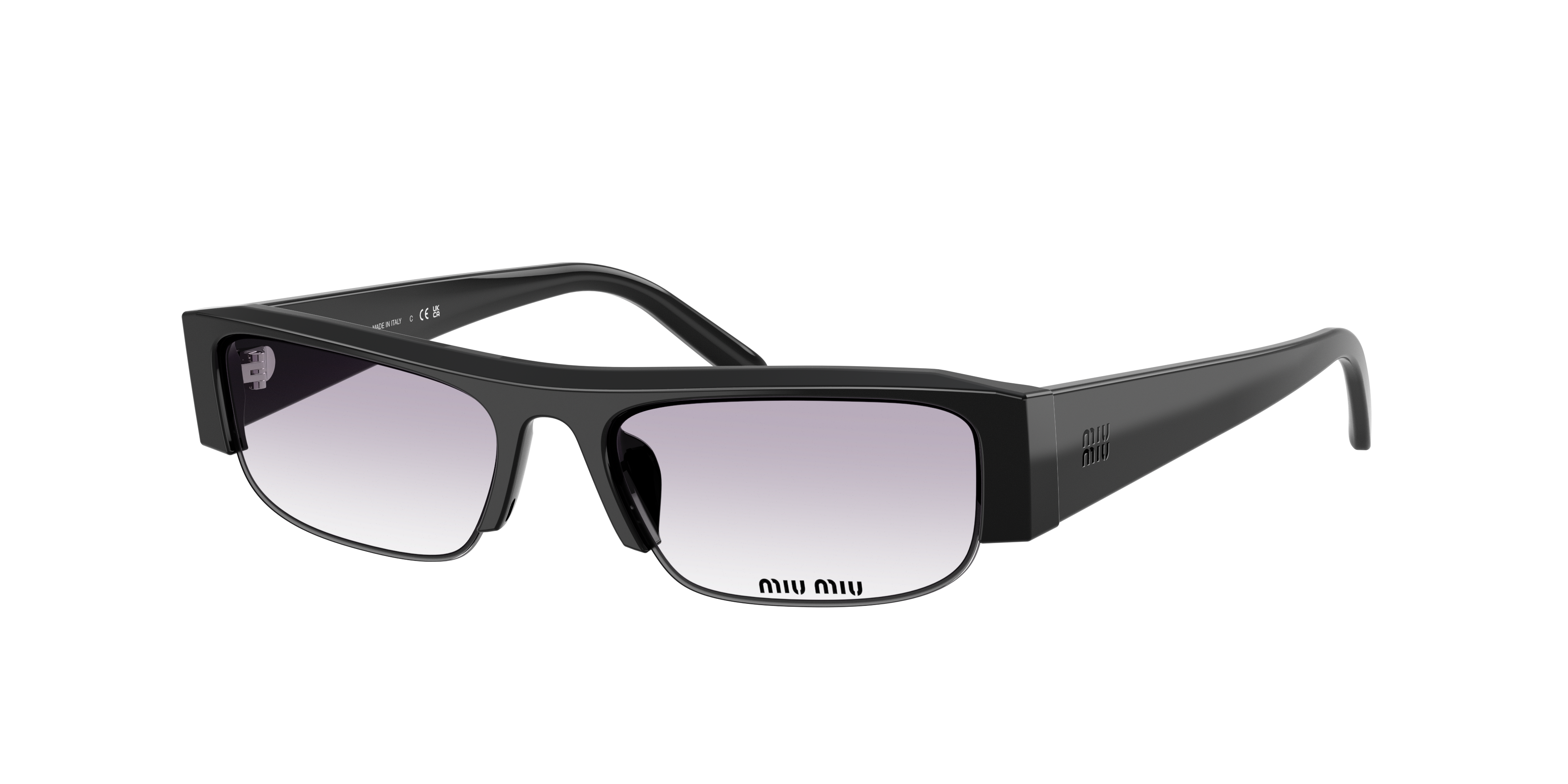 Miu Miu Rectangle-frame Sunglasses In Black