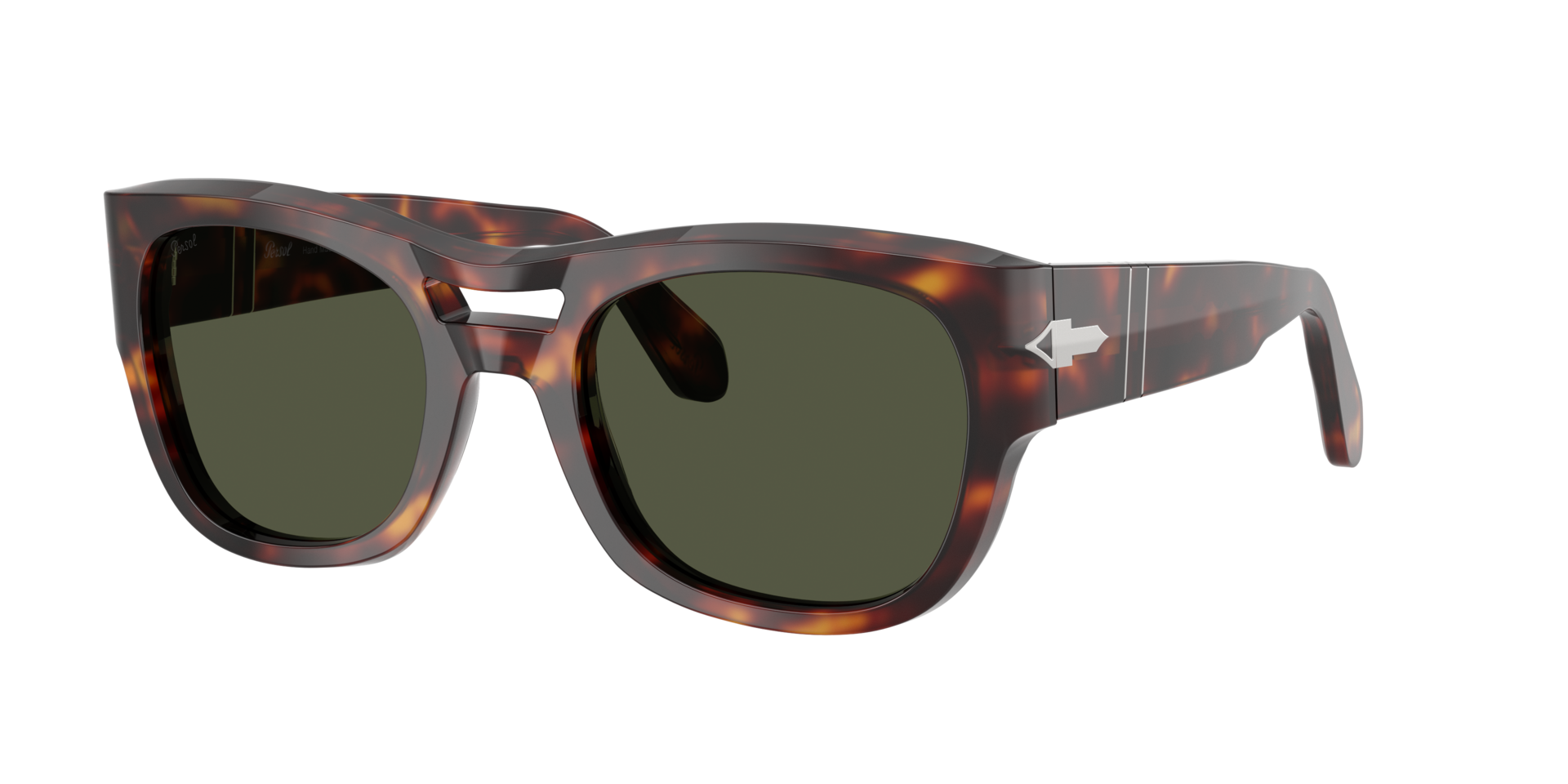Persol Unisex Sunglass PO0064S - Frame color: Havana, Lens color: Green