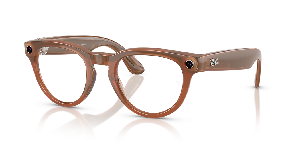 RW4009 Ray-Ban Meta Headliner Caramel - Unisex Sunglasses, Clear/Sapphire Lens