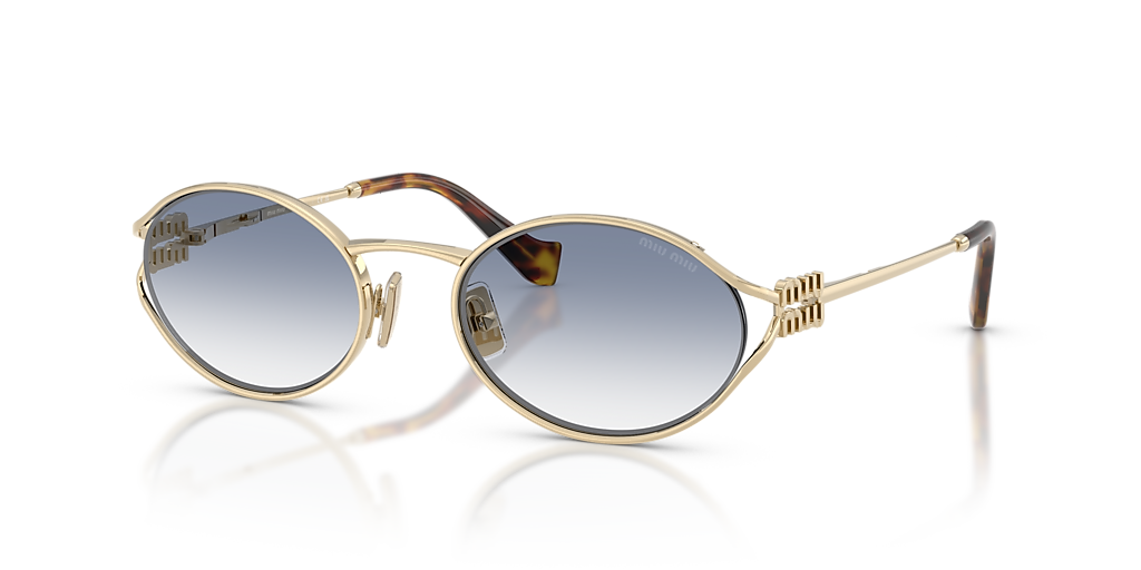 Miu Miu MU 52YS L (54 - 21) with Blue lenses and Gold frame  display picture 3