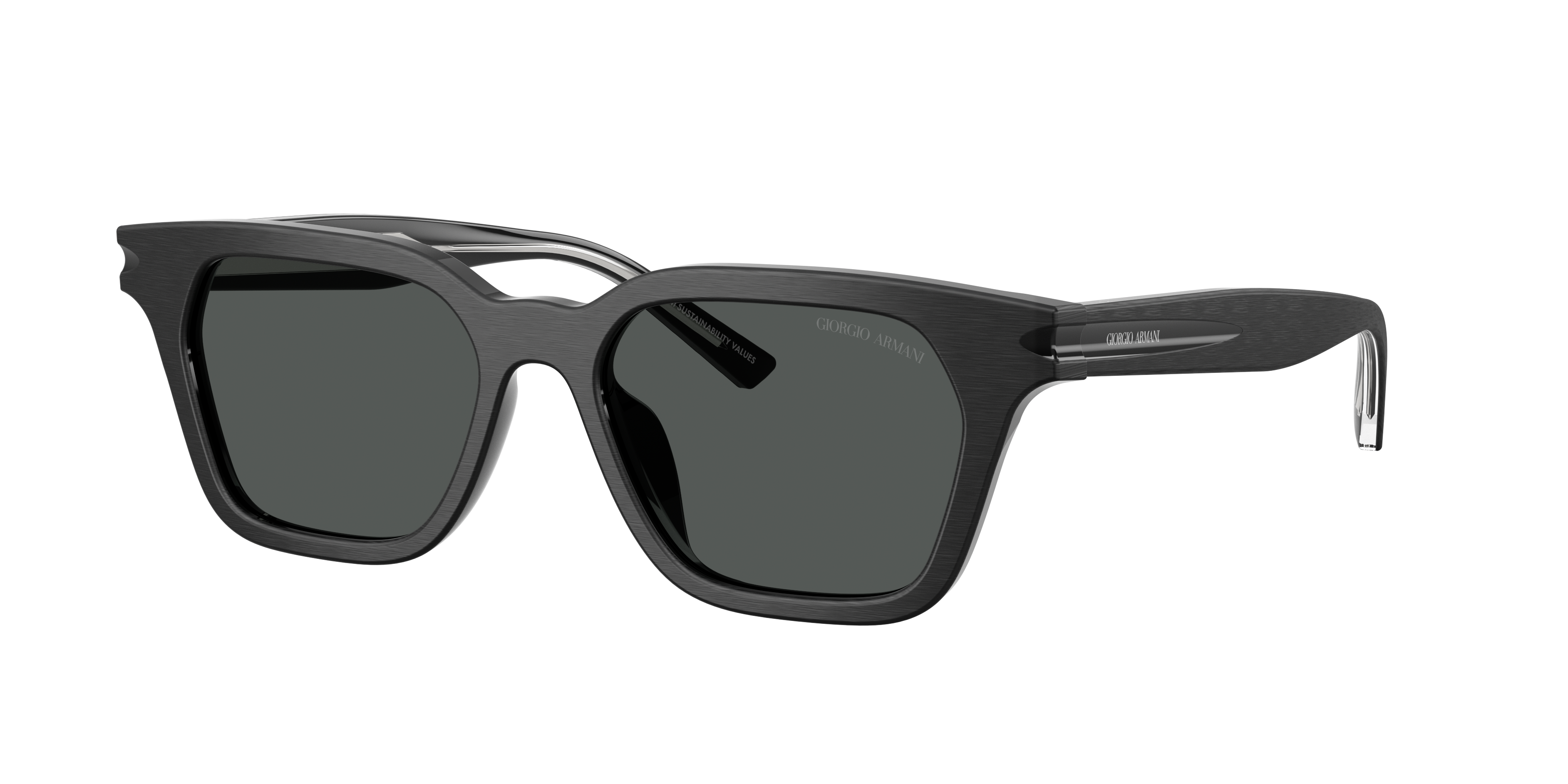Giorgio Armani Unisex Sunglass AR8251U -  Frame color: Brushed Black, Lens color: Dark Grey