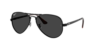 RAY-BAN RB0840S Mega Wayfarer Blacked Out Collection Black - Unisex Sunglasses, Dark Grey Lens