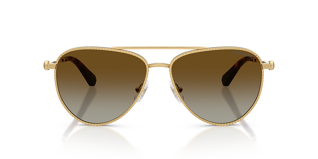 Swarovski SK7031 XL (59 - 14) with Brown lenses and Gold frame
