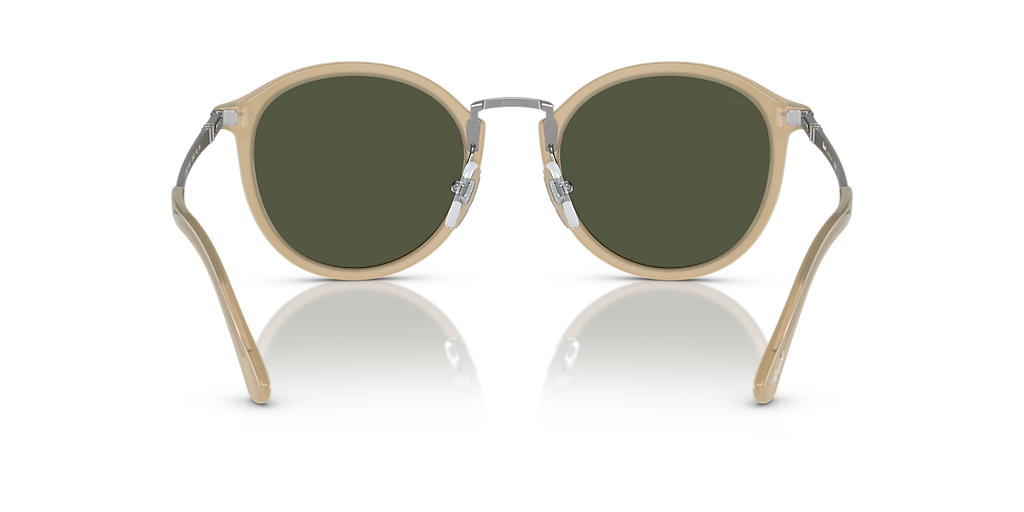 PERSOL PO3309S Beige Opal - Unisex Luxury Sunglasses, Green Lens