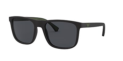 Emporio Armani EA4129 56 Cinza & Preto fosco Sunglasses | Sunglass  