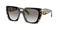 PRADA PR 15WS Black/Talc - Women Luxury Sunglasses, Dark Grey Lens
