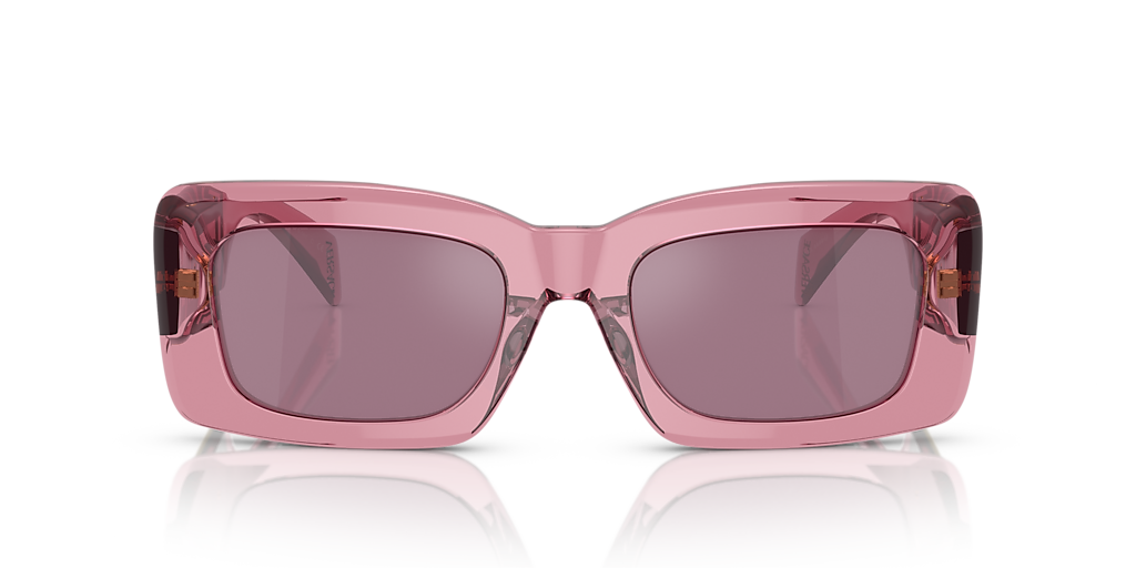 VERSACE VE4444U Transparent Pink - Women Luxury Sunglasses, Violet Internal Mirror Silver Lens
