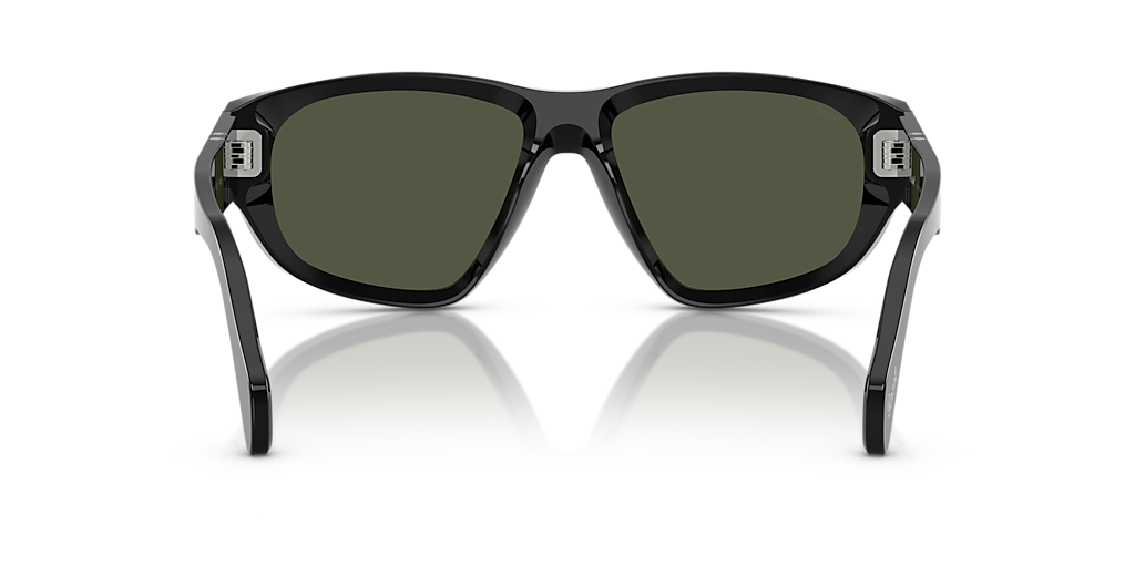 PERSOL PO0050S Black - Unisex Luxury Sunglasses, Green Lens