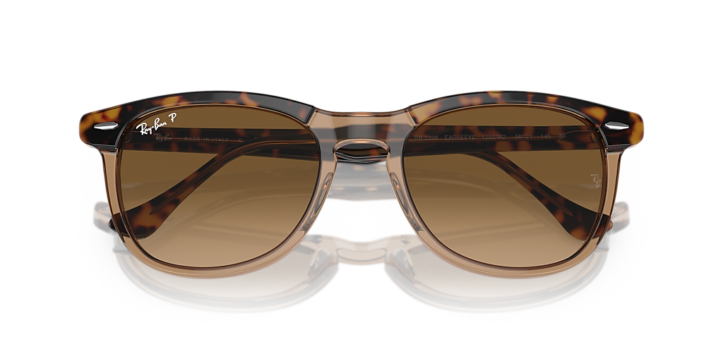 RAY-BAN RB2398 Eagle Eye Havana On Transparent Brown - Unisex Sunglasses, Brown Lens
