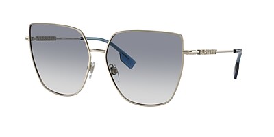 Burberry BE3143 Alexis 61 Clear Gradient Blue & Light Gold 