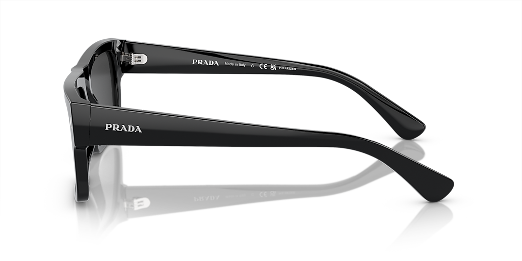 PRADA PR A10S Black - Men Luxury Sunglasses, Polar Black Lens