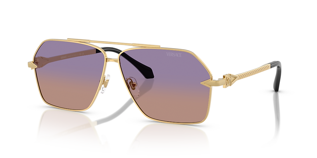 Versace VE2284 XXL (63 - 10) with Orange lenses and Gold frame