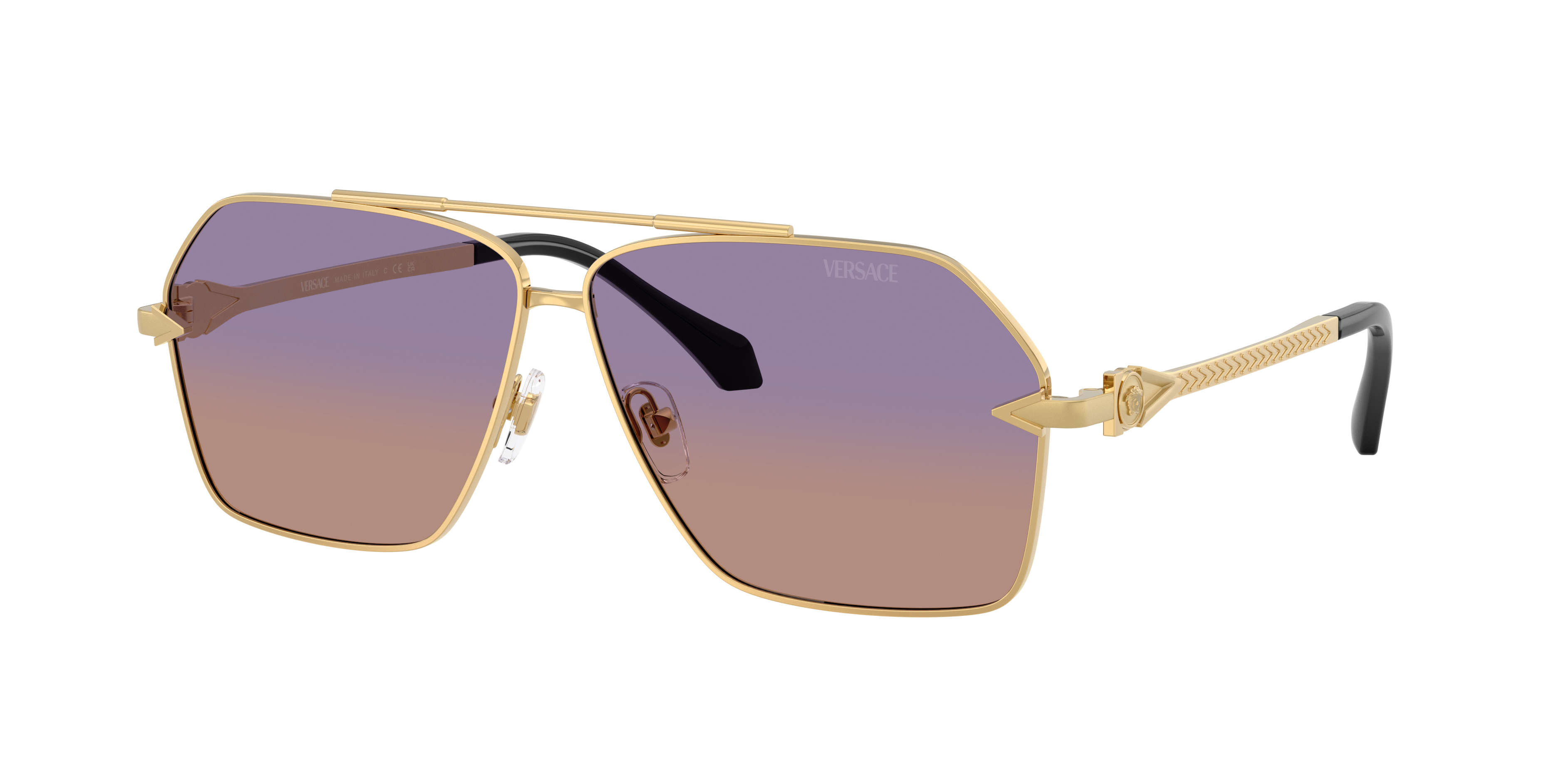 Versace VE2284 XXL (63 - 10) with Orange lenses and Gold frame