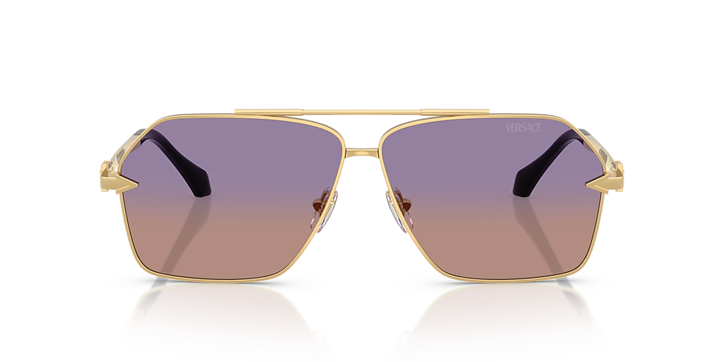 Versace VE2284 XXL (63 - 10) with Orange lenses and Gold frame
