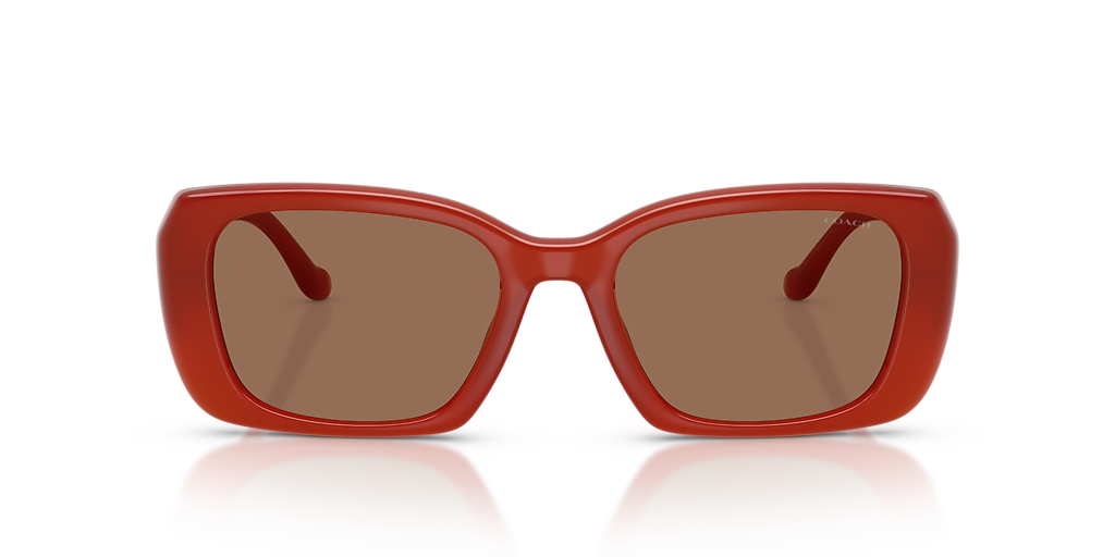 Coach Red/Orange Sunglasses with Bold Design Coach HC8435U CBY82 M (54 - 19) with Brown lenses and Orange  main image 2