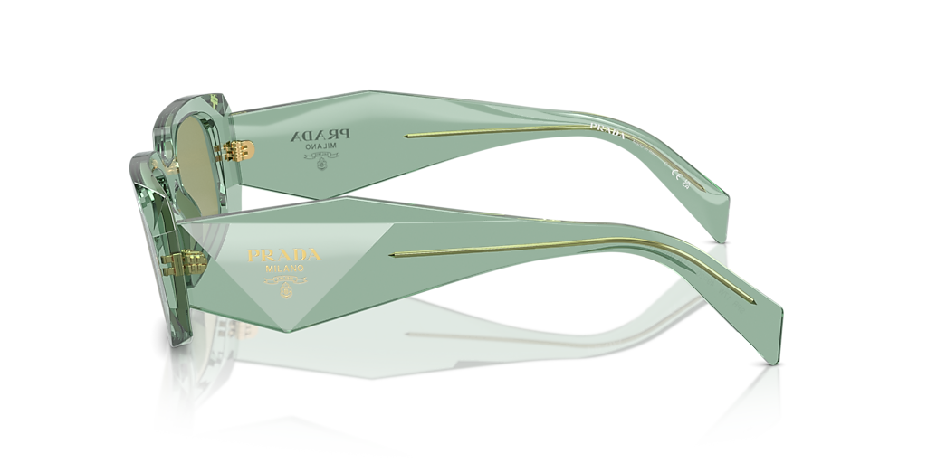 PRADA PR 17WS Transparent Sage - Women Luxury Sunglasses, Green Mirror Internal Silver Lens