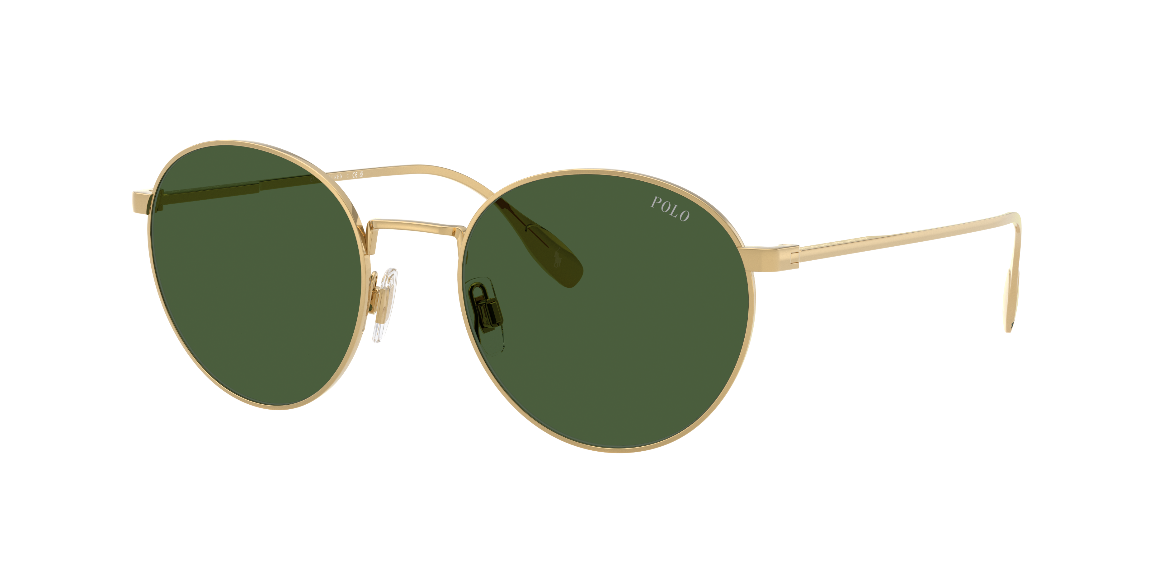 Polo Ralph Lauren Man Sunglass PH3158 -  Frame color: Shiny Gold, Lens color: Bottle Green