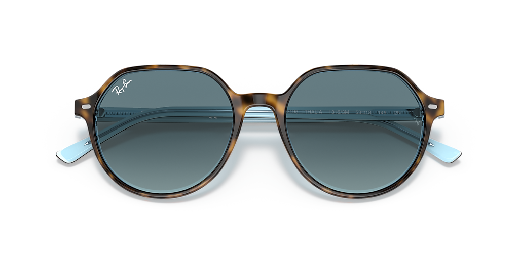 新発売 新商品 Ray-Ban Brown and lenses Blue with 18) - (53 S Thalia RB2195 小物