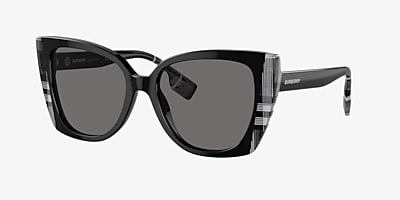 Burberry BE4393 Meryl 54 Dark Grey Polarized & Black/Check White 