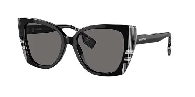 Burberry BE4393 Meryl 54 Dark Grey Polarized & Black/Check White  