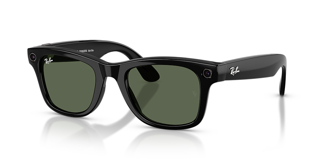 RW4012 Ray-Ban Meta Wayfarer Black - Unisex Sunglasses, G-15 Green Lens