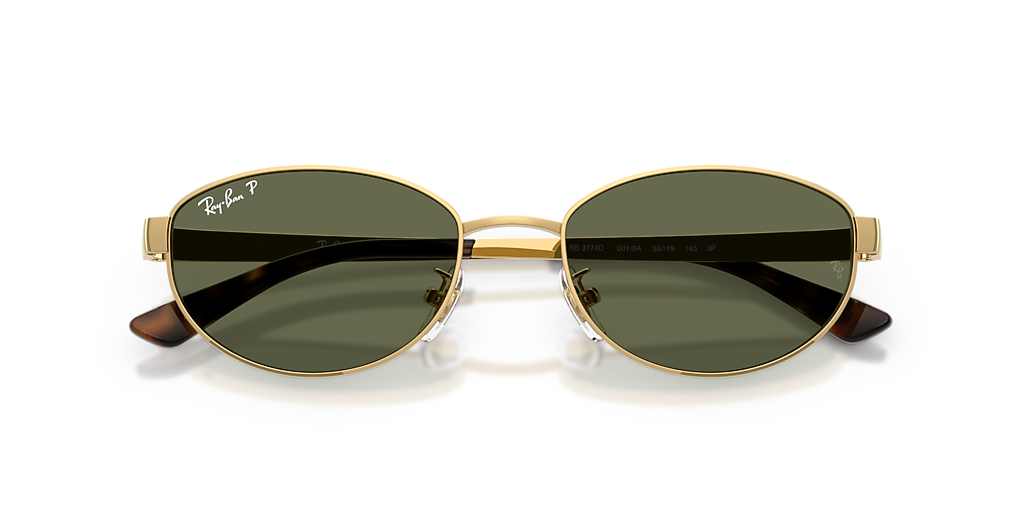 Ray-Ban RB3774D L (55 - 19) with Green lenses and Gold frame
