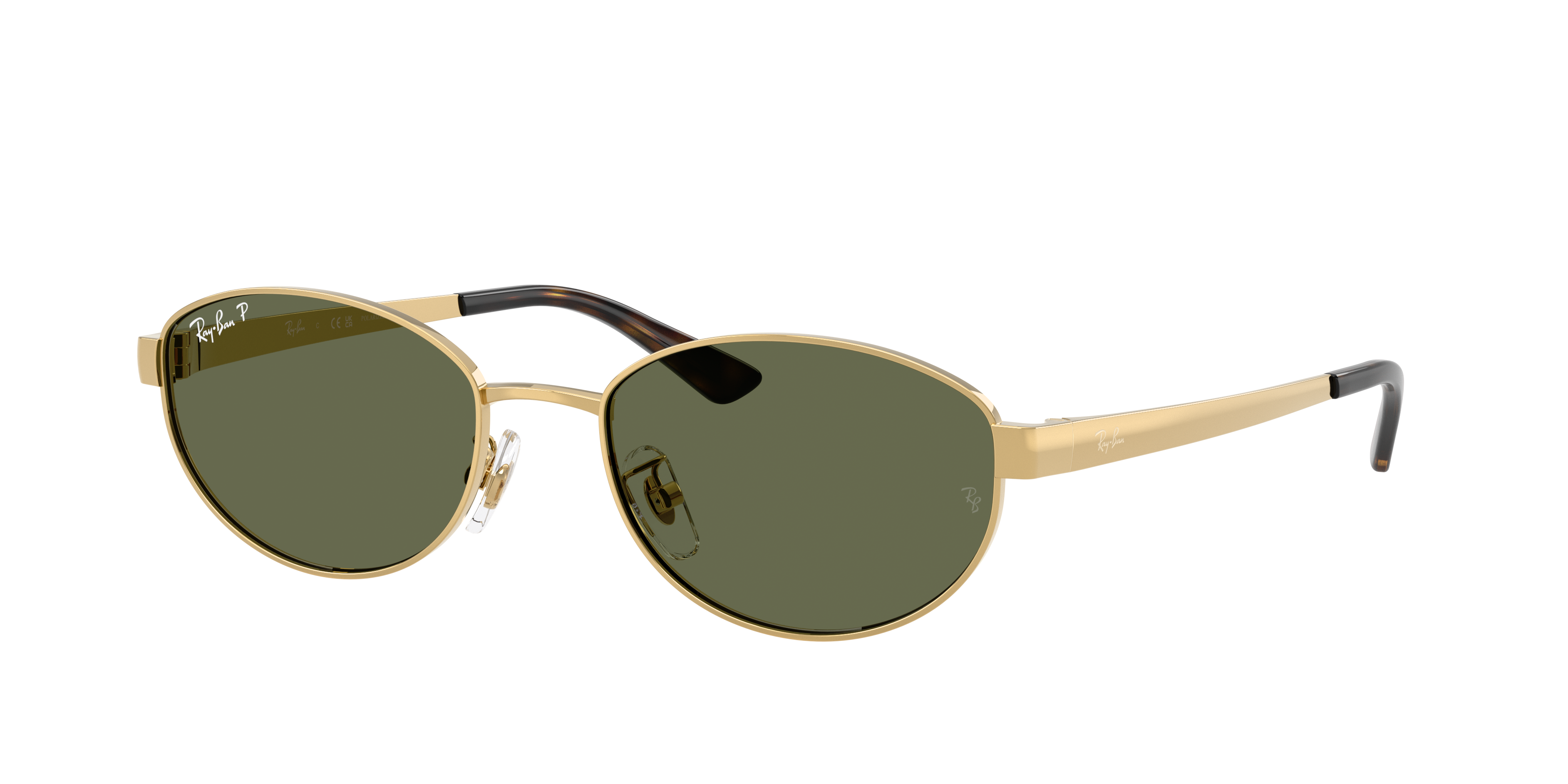 Ray Ban Oval-frame Sunglasses In Green