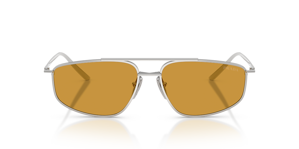 PRADA PR C51S Silver - Women Luxury Sunglasses, Dark Honey Lens