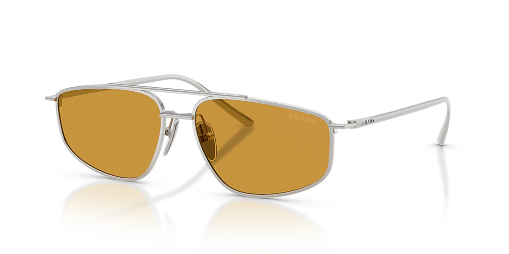 Prada PR C51S XL (58 - 15) with Brown lenses and Silver frame