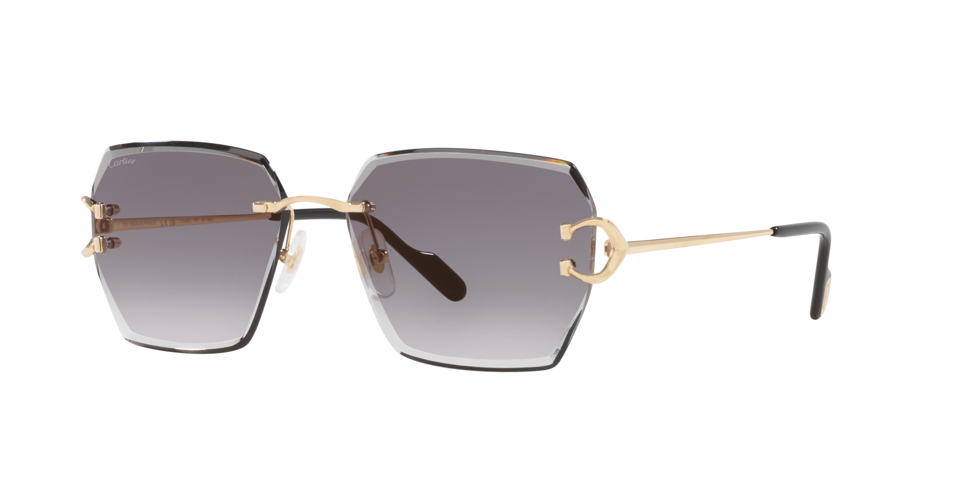 Cartier Woman Sunglass CT0466S -  Frame color: Gold, Lens color: Grey
