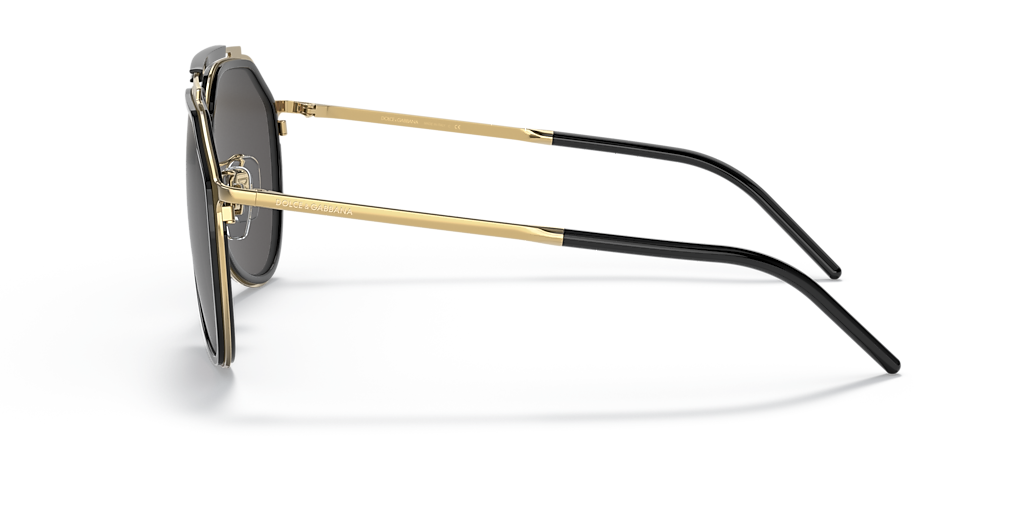 DOLCE&GABBANA DG2277 Gold/Black - Men Luxury Sunglasses, Dark Grey Lens