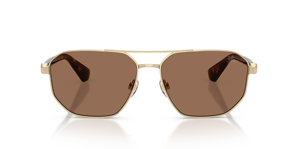 BURBERRY BE3166 Light Gold - Men Luxury Sunglasses, Dark Brown Lens