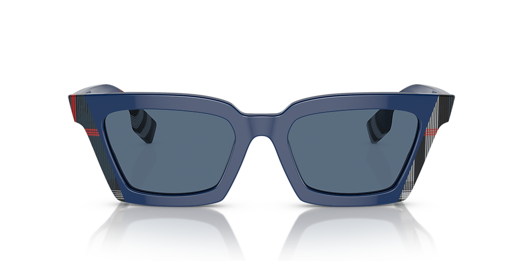 BURBERRY BE4392U Briar Blue/Navy Check - Women Luxury Sunglasses, Dark Blue Lens