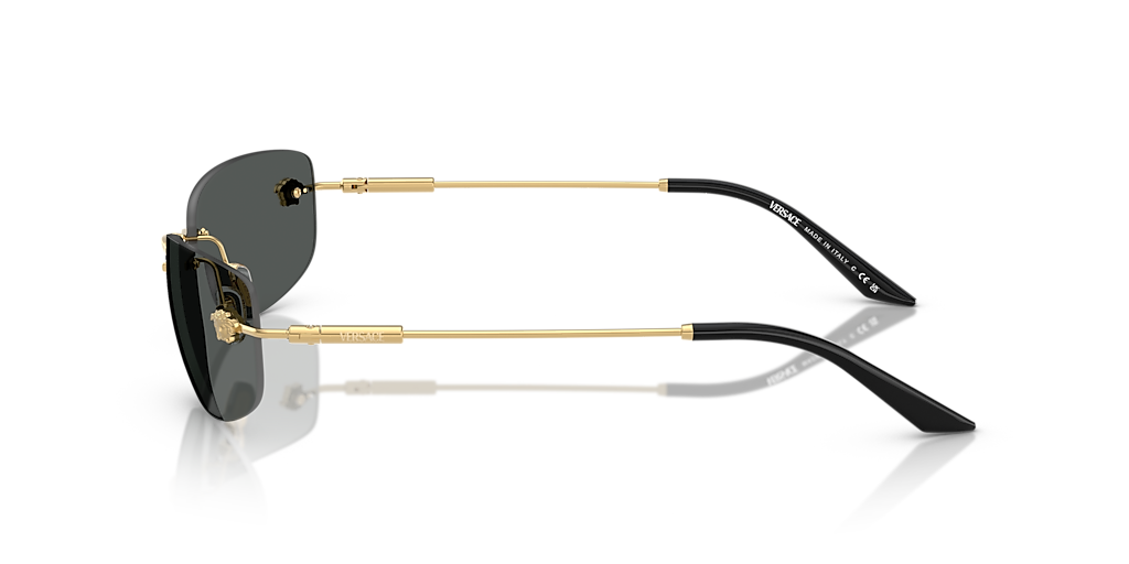 VERSACE VE2279 Gold - Men Luxury Sunglasses, Dark Grey Lens