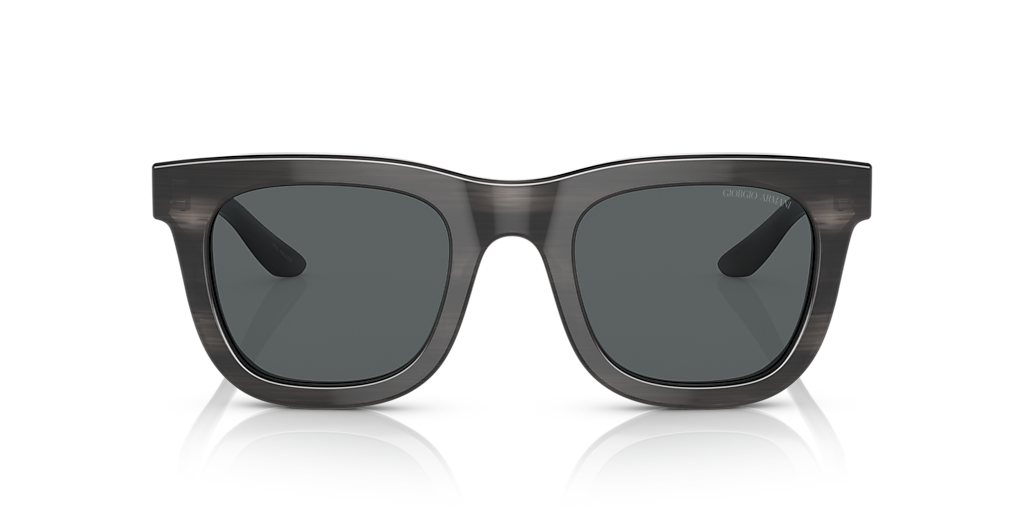 GIORGIO ARMANI AR8171 Striped Grey - Men Sunglasses, Polarized Dark Grey Lens