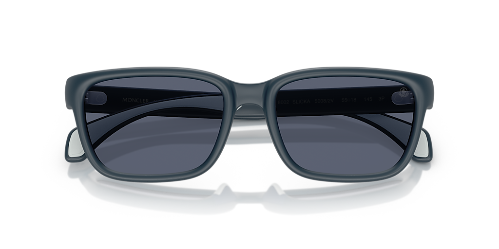 MONCLER 長方形フレムサンクラス ME8002 50028V Moncler ME8002 Slicka M (55 - 18) with Blue lenses and Blue