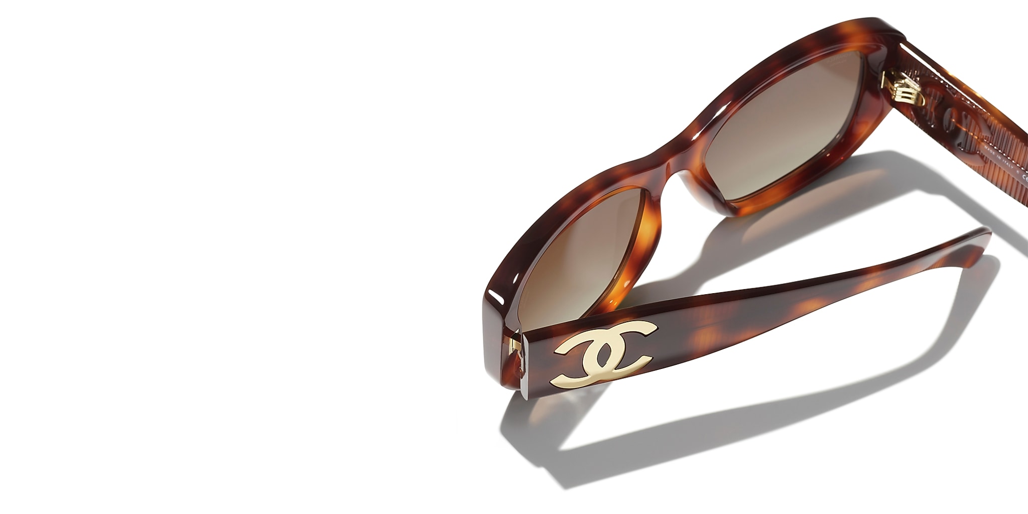 CHANEL Rectangle Sunglasses CH5493 Tortoise - Women Luxury Sunglasses, Light Brown Lens