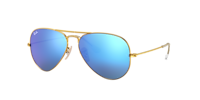 RAY-BAN RB3025 Aviator Flash Lenses Gold - Sunglasses, Cyclamen Flash Lens