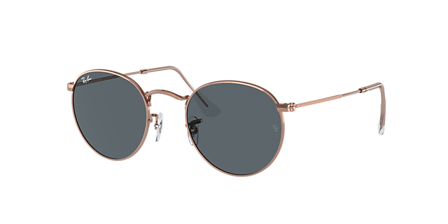 Ray-Ban RB3447 Round Metal Rose Gold 50 Blau & Rotgold Sunglasses 