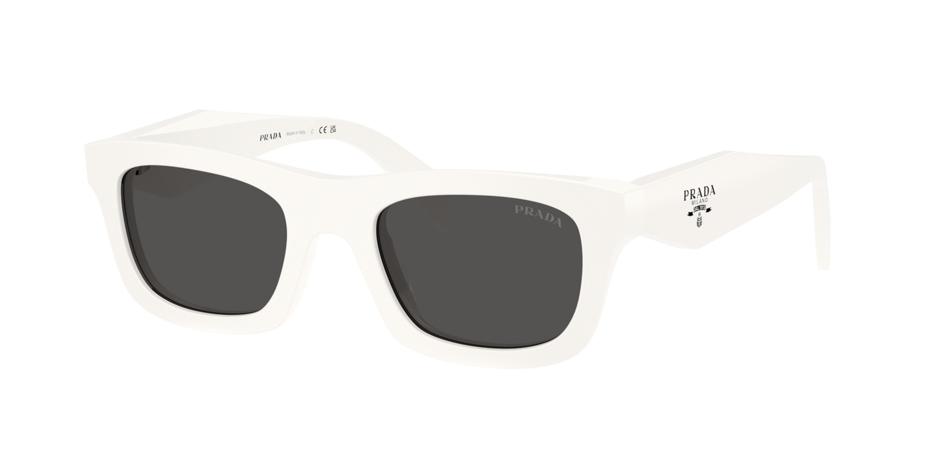 Prada Woman Sunglass PR C06S - Frame color: Talc, Lens color: Dark Grey