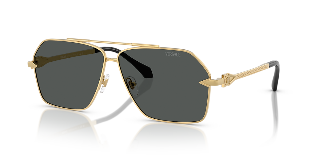 Versace VE2284 XXL (63 - 10) with Grey lenses and Gold frame