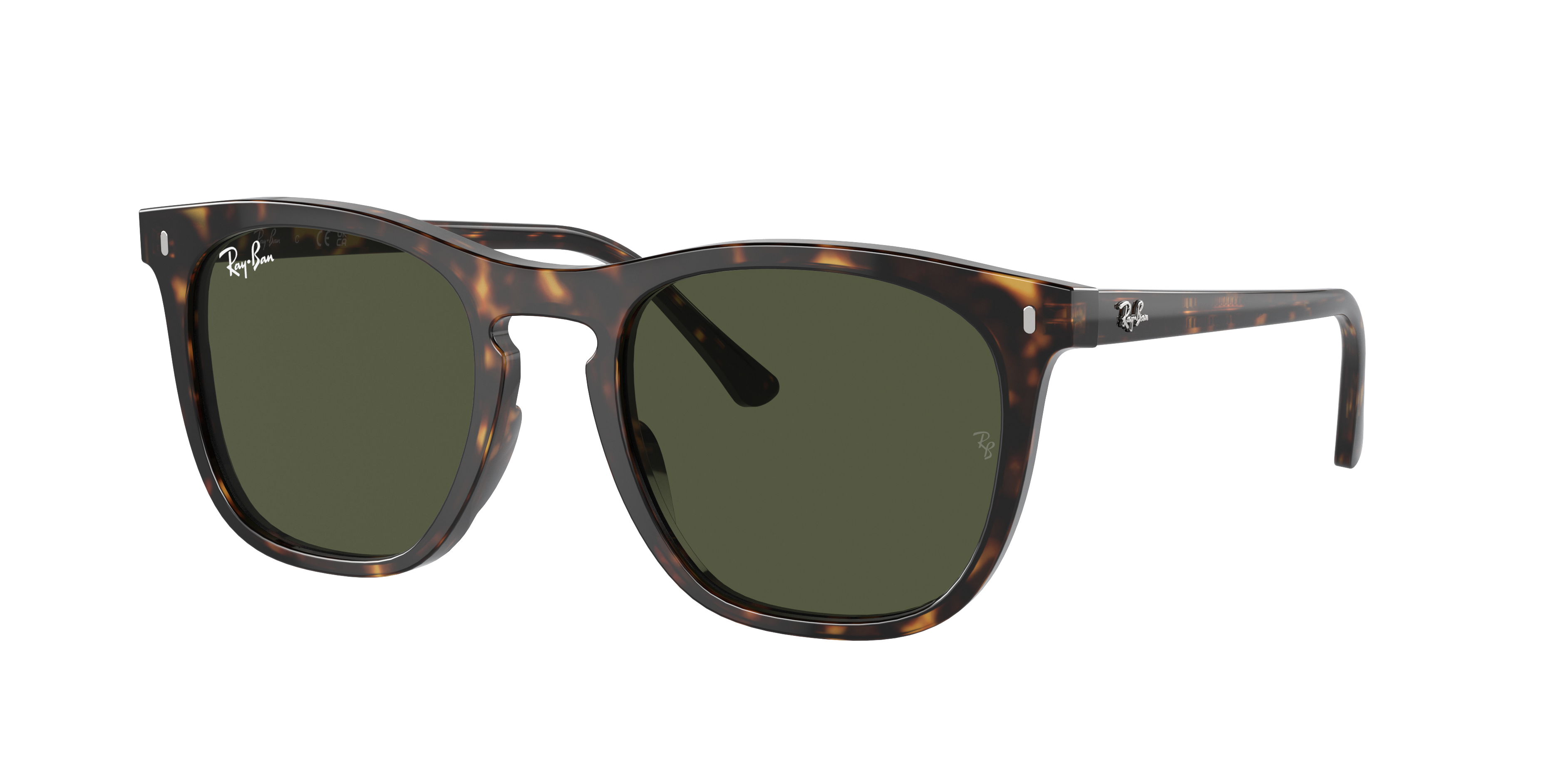 Ray Ban Rb2210 Sunglasses Havana Frame Green Lenses 53-21 In Green