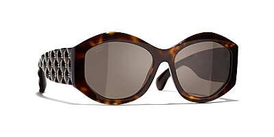 Chanel Oval Sunglasses CH5486 56 Grey & Black Sunglasses 