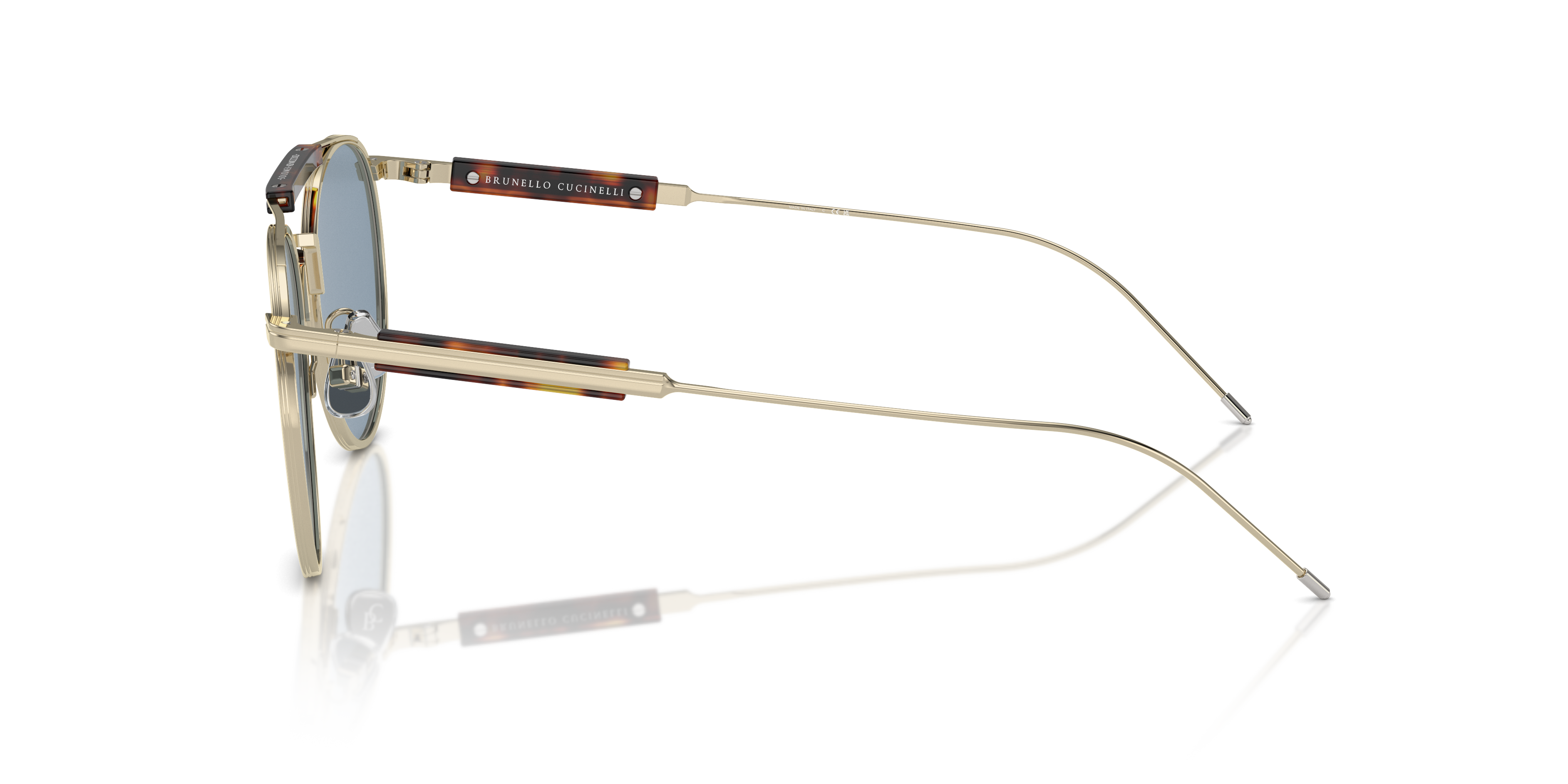 Brunello Cucinelli BC2004ST S (52 - 19) with Blue lenses and Gold