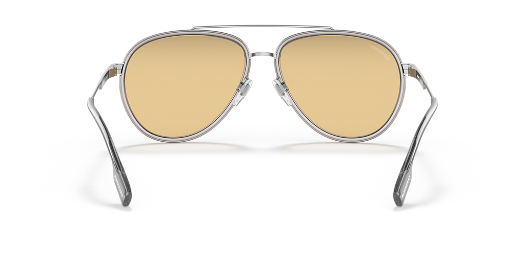 BURBERRY BE3125 Oliver Gunmetal - Men Luxury Sunglasses, Light Yellow Lens