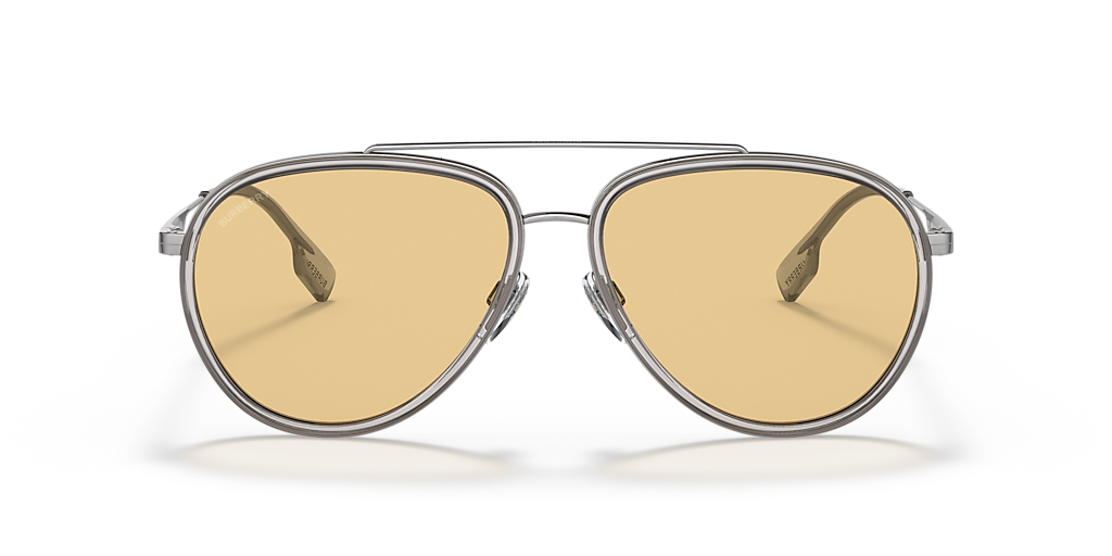 BURBERRY BE3125 Oliver Gunmetal - Men Luxury Sunglasses, Light Yellow Lens