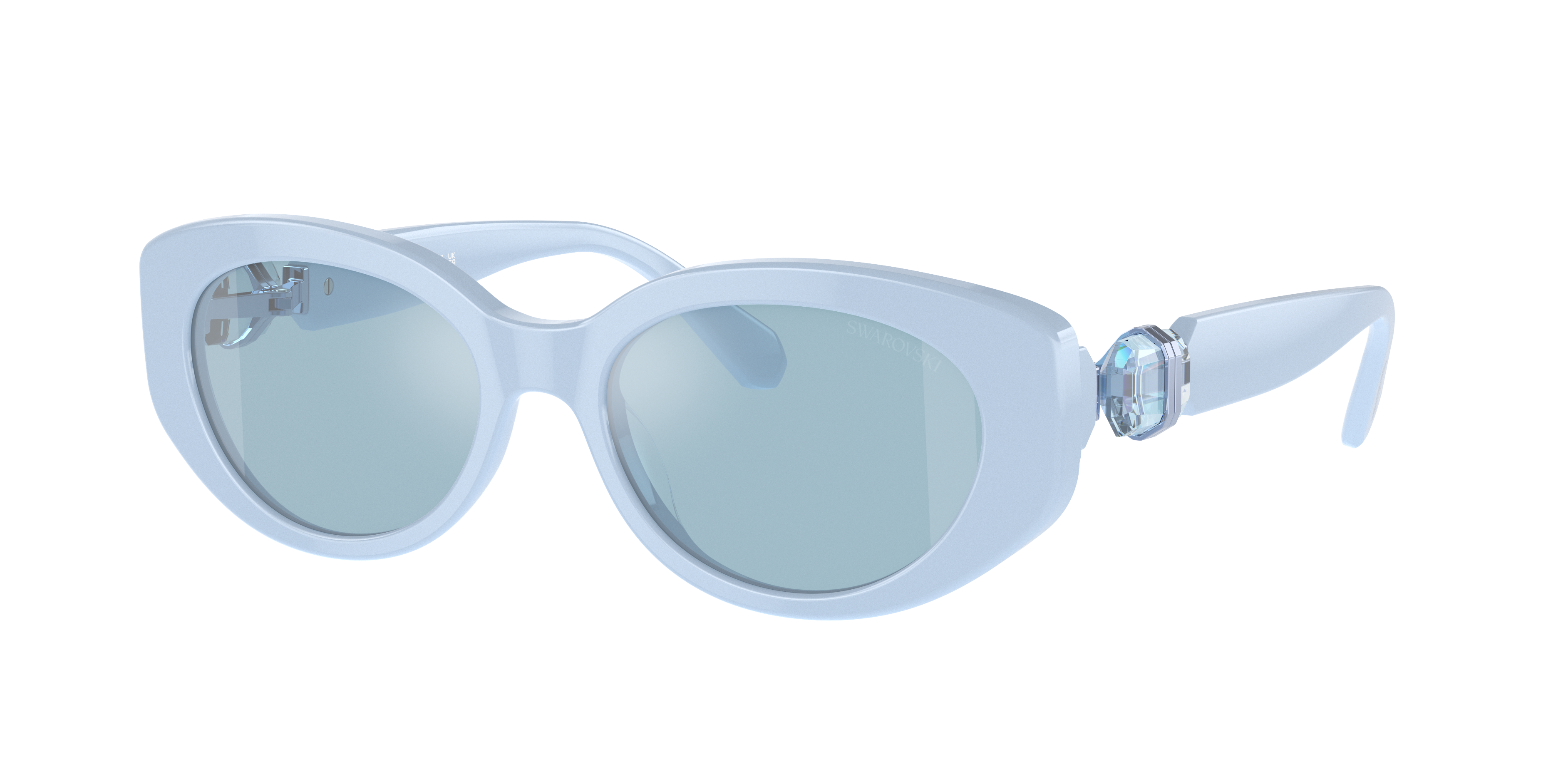 Swarovski Womens Blue Sk6002 Oval-frame Gem-embellished Acetate Sunglasses In Blue
