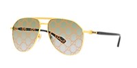 GUCCI GG1220S Gold - Men Luxury Sunglasses, Green Lens