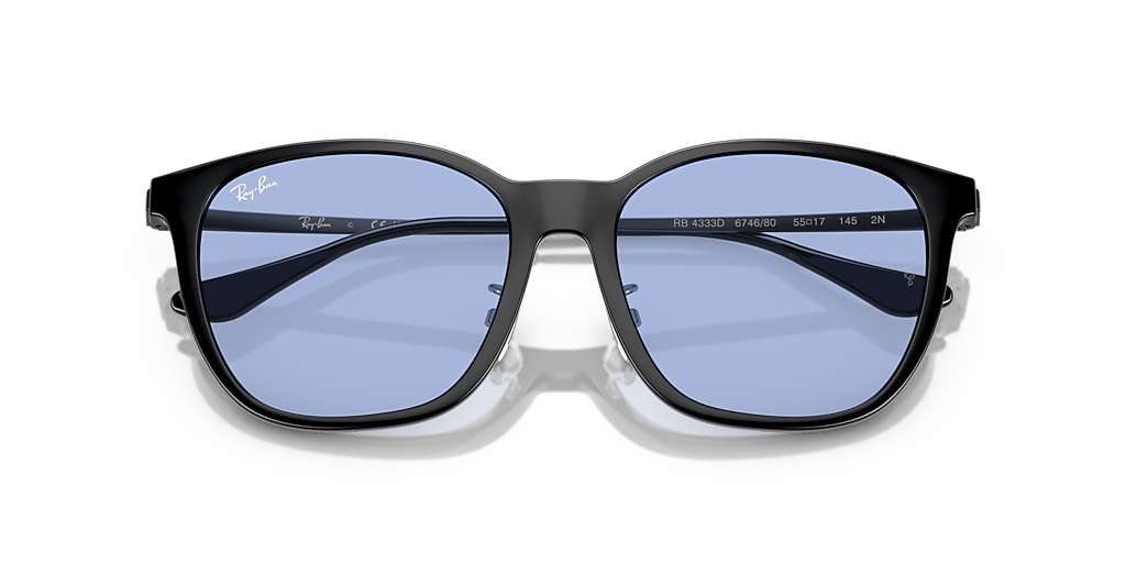Ray-Ban RB4333D XXL (55 - 17) with Blue lenses and Black frame