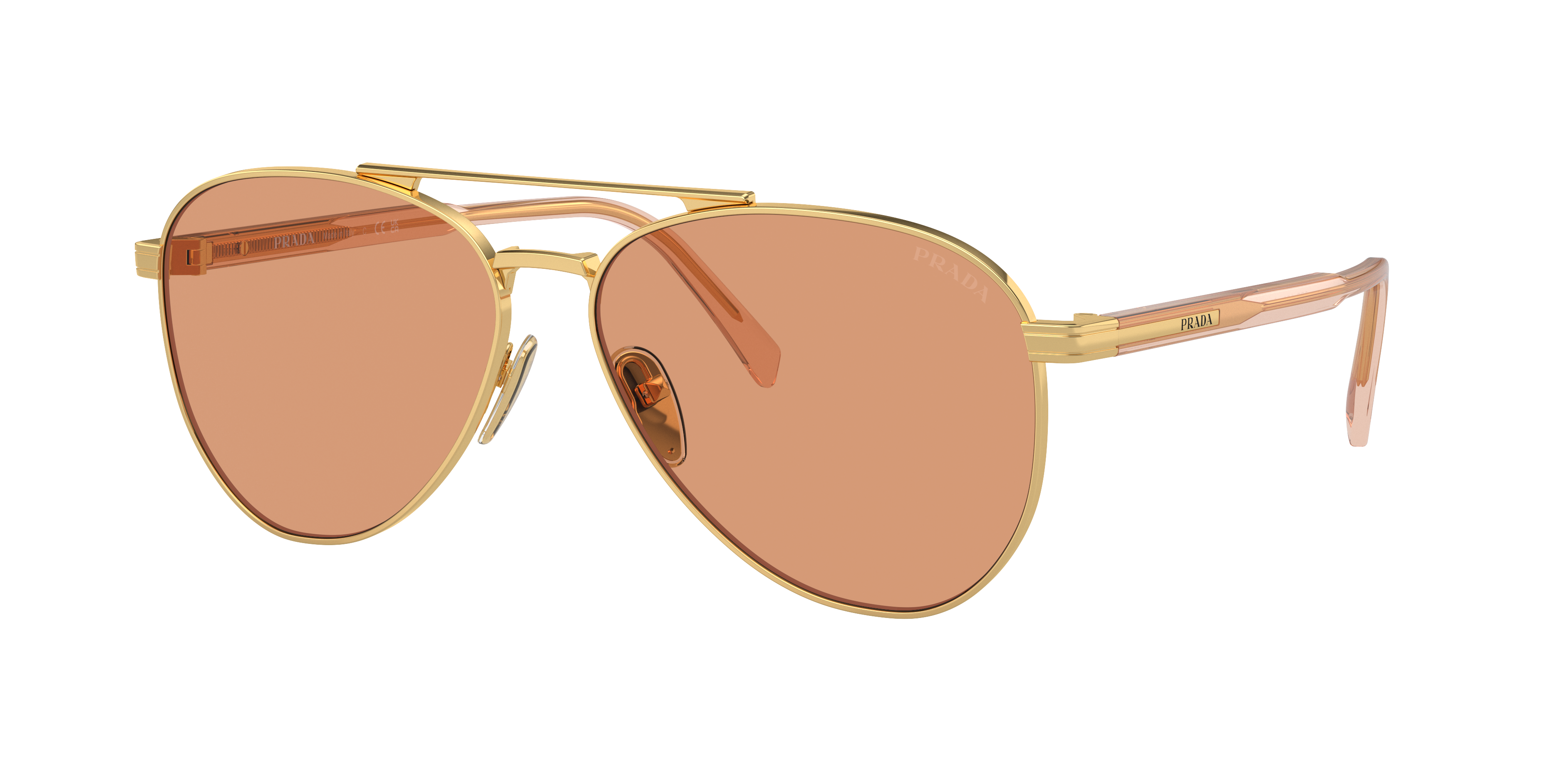 Prada Man Sunglass PR A58S -  Frame color: Gold, Lens color: Orange